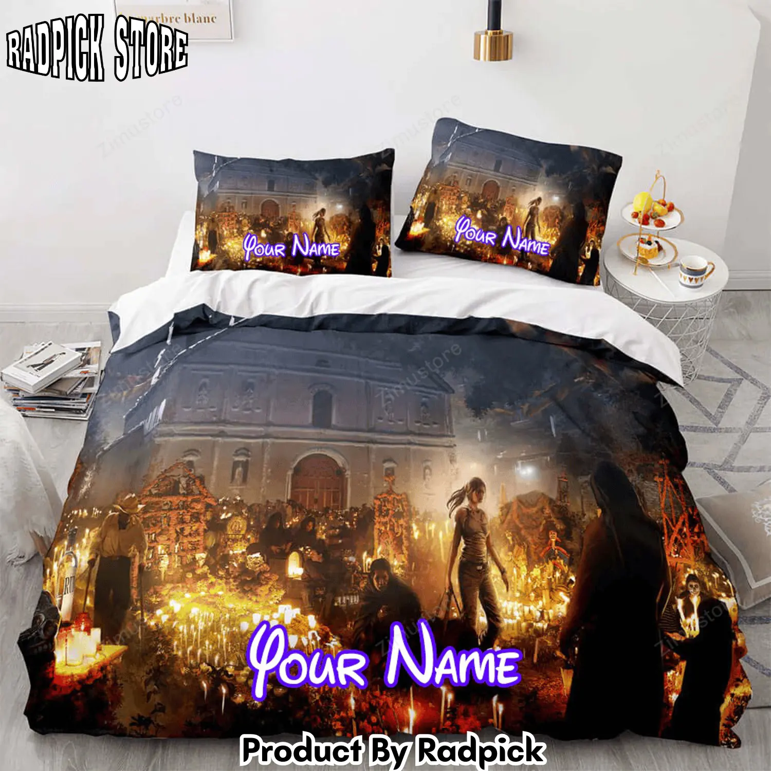 Radpick tomb raider 3 piece comforter personalized name bedding sets duvet covers bed sheets6113 rp327693